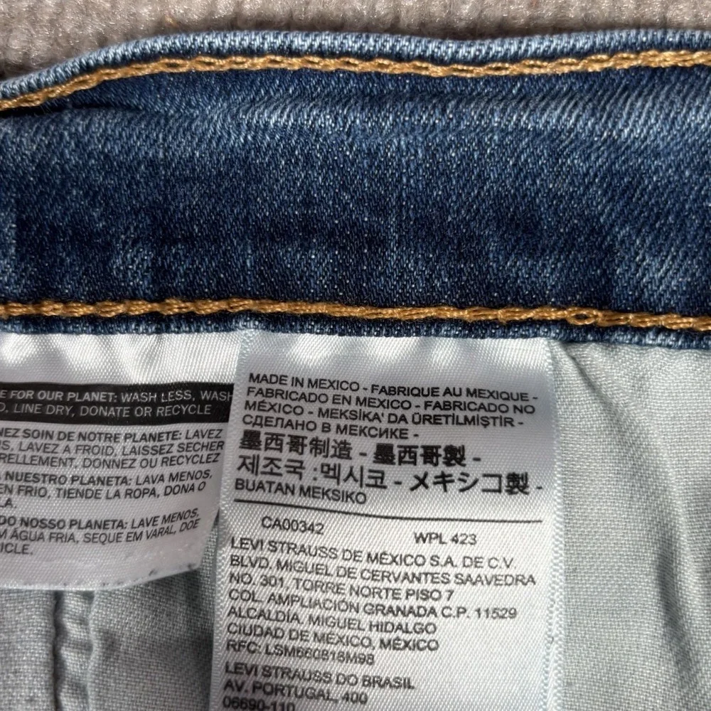 Levis 505 Jeans Mens‎ 38x32 Regular Fit Straight Medium Wash Blue Denim Stretch